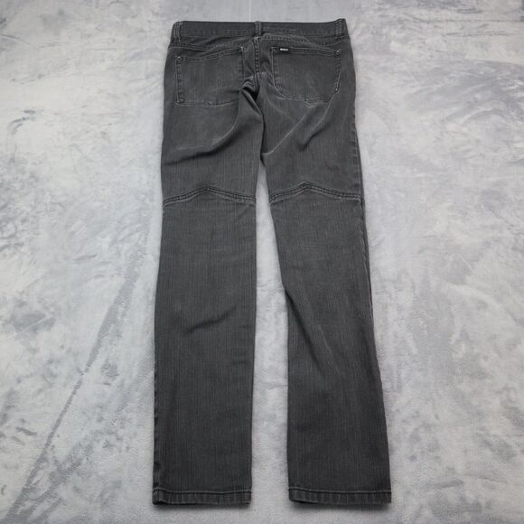 RVCA Pants Womens 27 Black Low Rise Single Row Button Straight Leg Denim Jeans - Picture 13 of 16